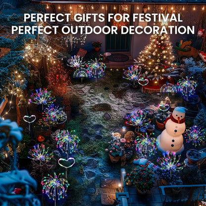 2 Pack 120/150 LED Outdoor Solar Garden Lights,Copper Wire Garden Fireworks Lamp 8 Modes Landscape Light for Pathway Lawn Decor