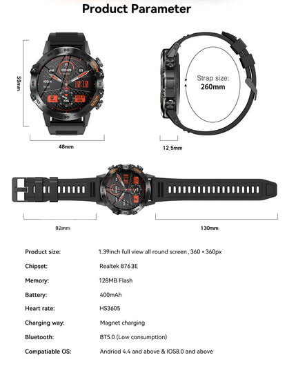 Bluetooth Call Smart Watch for Men with Fitness Tracker - Smarsty