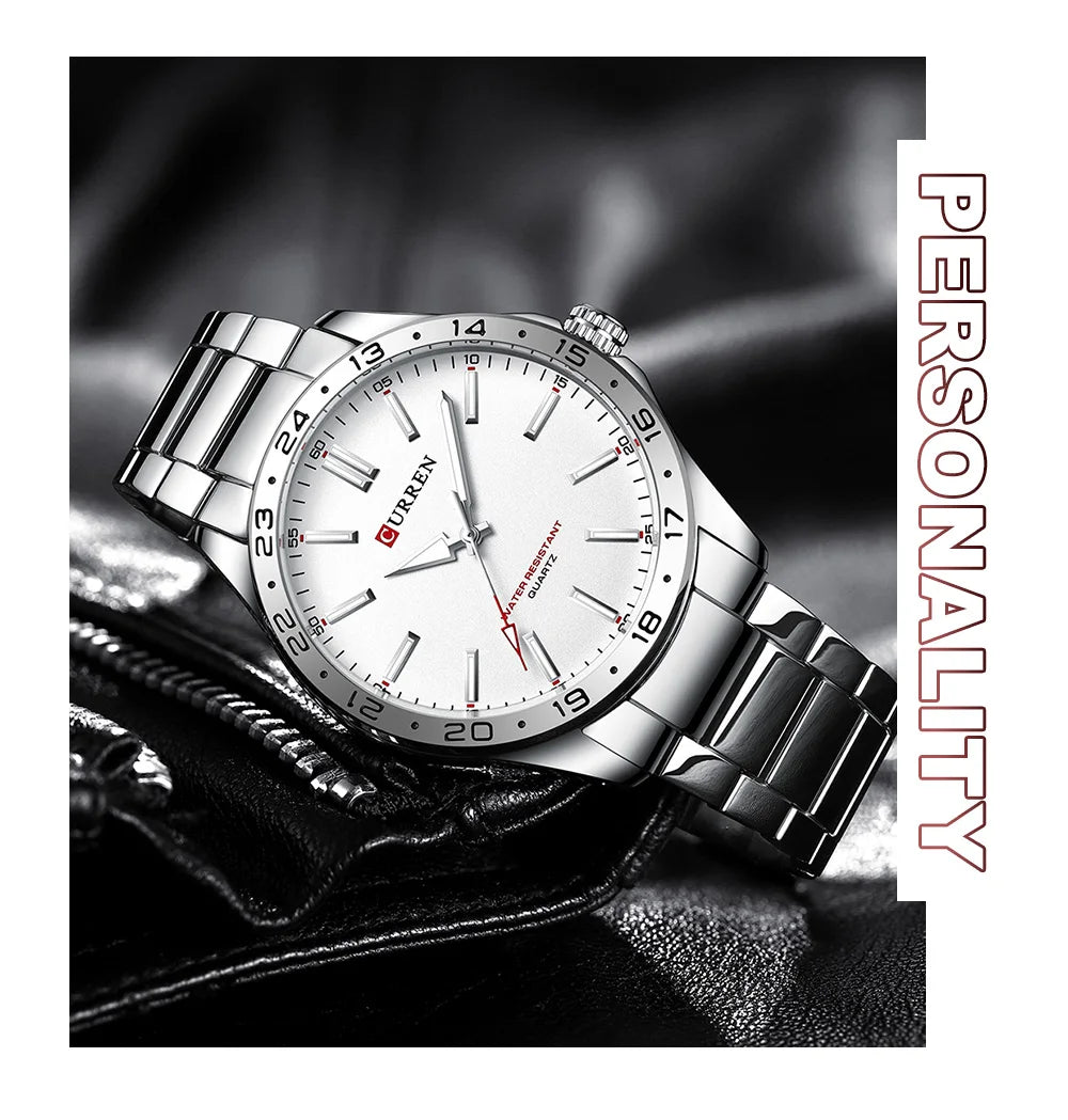 Curren Men's Ultra Thin Stainless Steel Quartz Watch - Smarsty