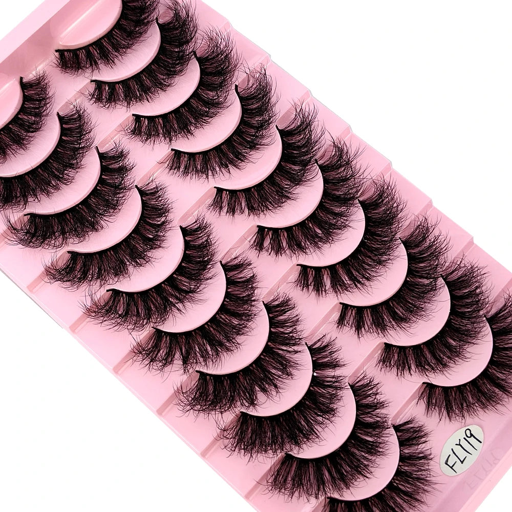 10 Pairs Handmade Faux Mink Eyelashes for Natural Look - Smarsty