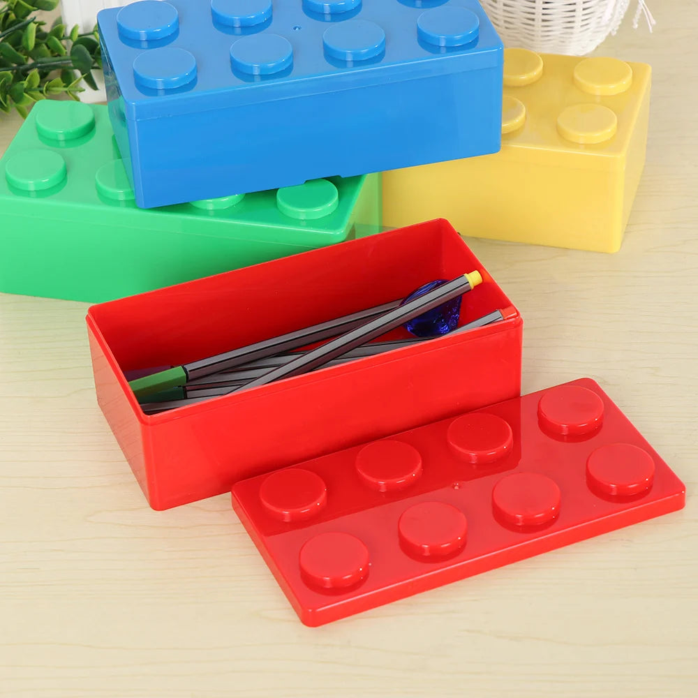 Building Block Storage Box Creative Plastic Storage Box Saving Space Storage Organizers Desktop Office Storage Supplie Kids Gift