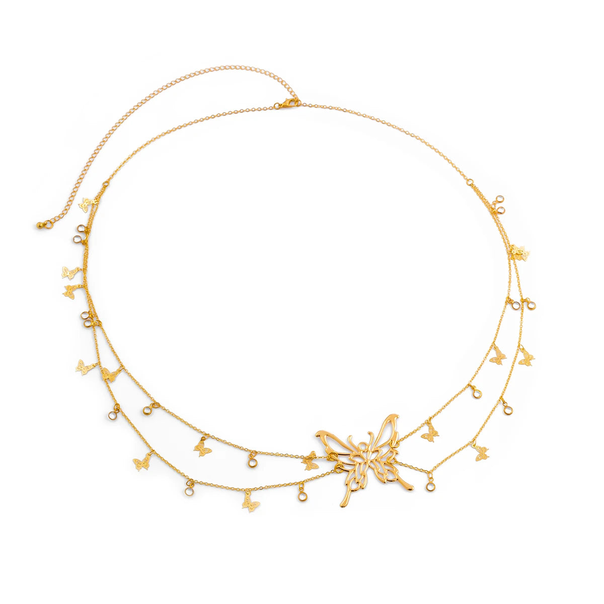 Boho Butterfly Waist Chain with Crystal Tassels - Smarsty
