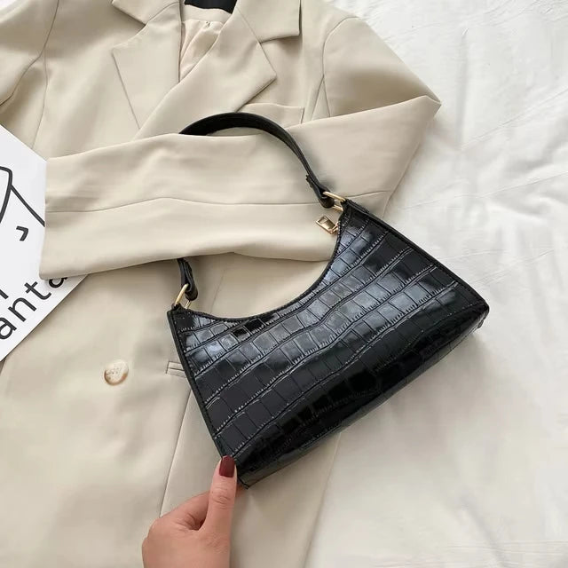 PU Leather Alligator Pattern Women Underarm Messenger Purse - Smarsty