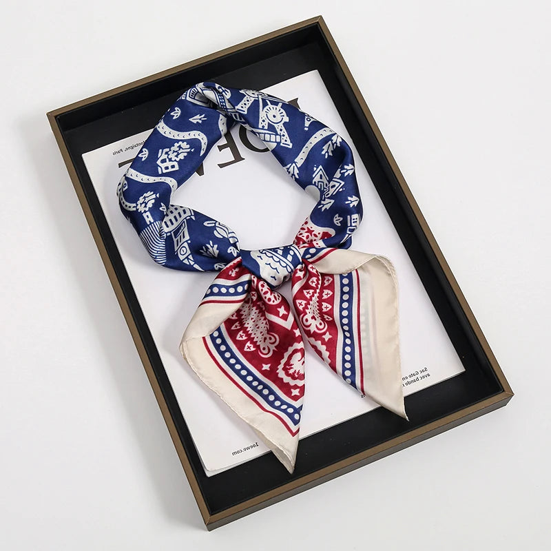 Luxury Square Silk Scarf for Women Stylish Satin Hijab Wrap - Smarsty
