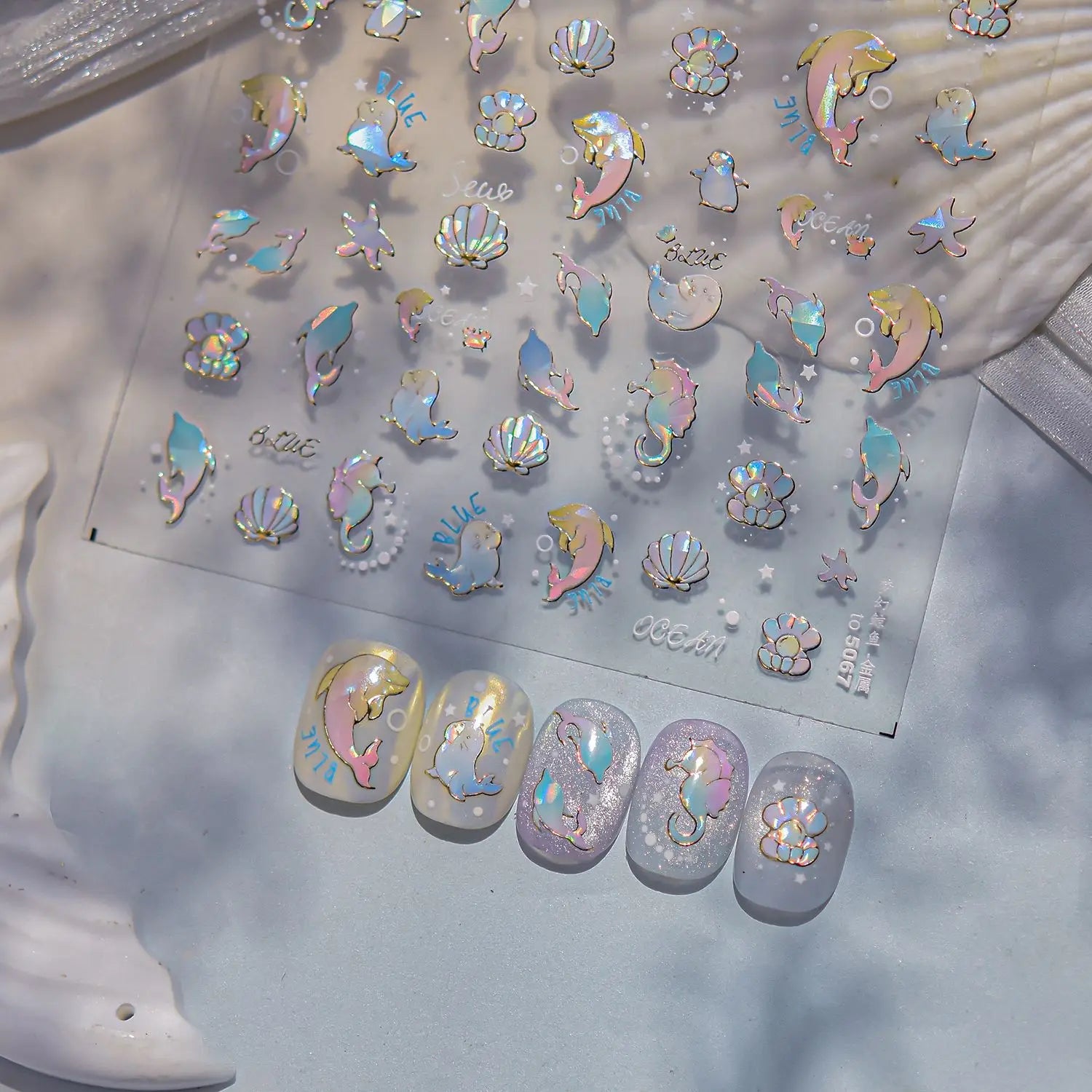 Cute Starfish Nail Charm Stickers for Summer Nail Art - Smarsty