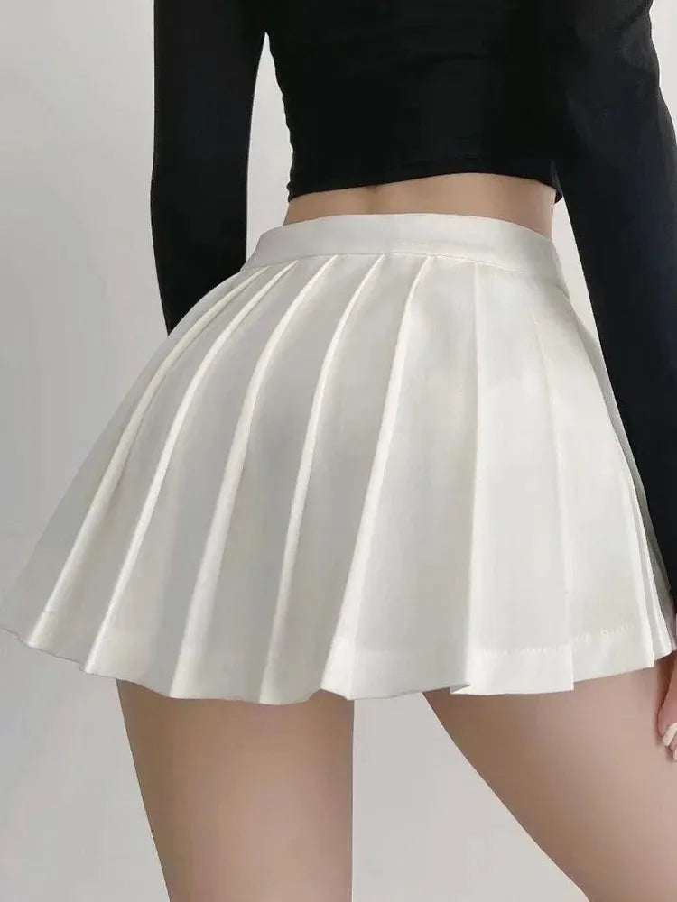 Spice girl pleated skirt female pure color small short skirt summer new Korean version JK college wind high waist mini skirt - Smarsty