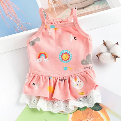 Summer Dog Dress for Small Pets with Stylish Stripes - Smarsty