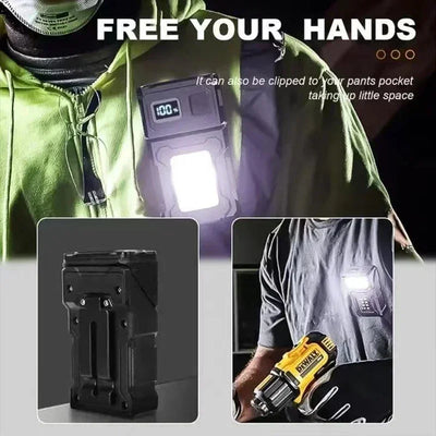 2/1Pcs Portable Flashlight Super Bright MINI USB Rechargeable LED Tail MagnetTorch with COB Emergency Light for Camping Hiking by Smarsty