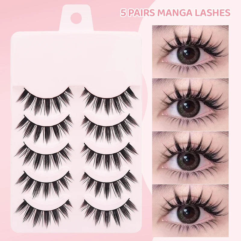 DINGSEN 5 Pairs Soft Natural Long False Eyelashes - Smarsty