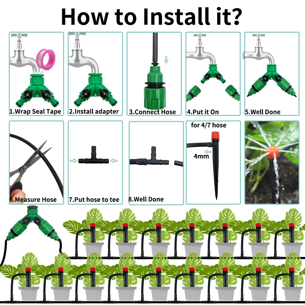 Automatic Garden Drip Irrigation System Kit for Easy Watering - Smarsty