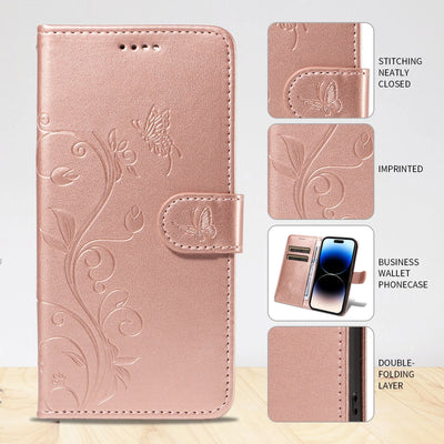 Luxury Butterfly Flower Vine Flip Leather Wallet Case For Samsung Galaxy A06 A16 A26 A36 A56 A05 A05S A15 A25 A35 A55 5G A07 A17