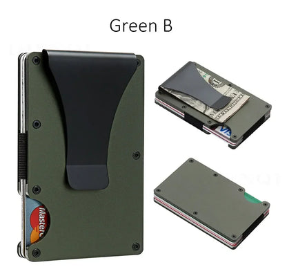Carbon Fiber Metal Minimalist Slim Credit Card Holder Wallet Carteira for Men Cartera Tarjetero Hombre RFID Bank Cardholder Case