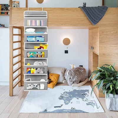 5-Shelf Hanging Storage Organizer - Behind Door, Anti-Tilt, 5 Large Capacity Pockets, Suitable for Bedroom, Bathroom by Smarsty