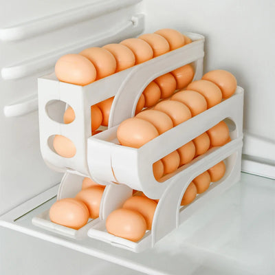 Automatic Roll-out Egg Storage Device Household Refrigerator Storage Box Egg Box Can Hold 30 Eggs High Quality Egg Rack Kitchen by Smarsty