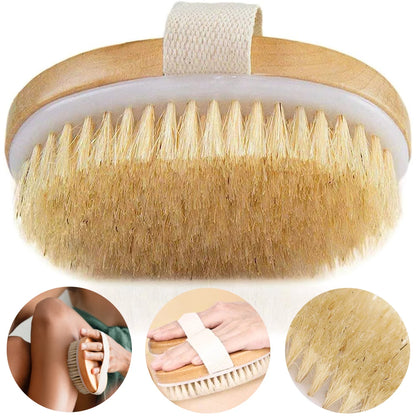 Natural Bristle Exfoliating Body Brush for Glowing Skin - Smarsty