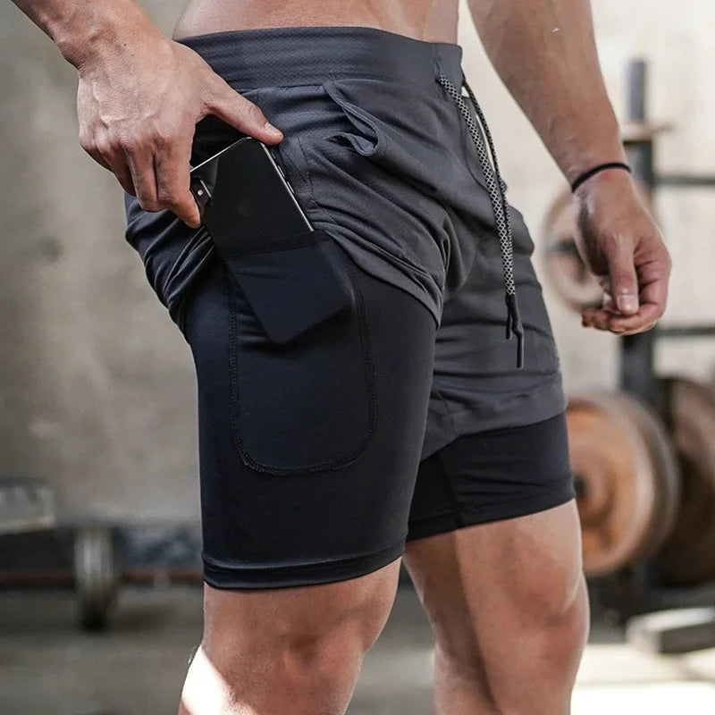Camo Running Shorts Men Gym Sports Shorts 2 In 1 Quick Dry Workout Training Gym Fitness Jogging Short Pants Summer Men Shorts - Smarsty