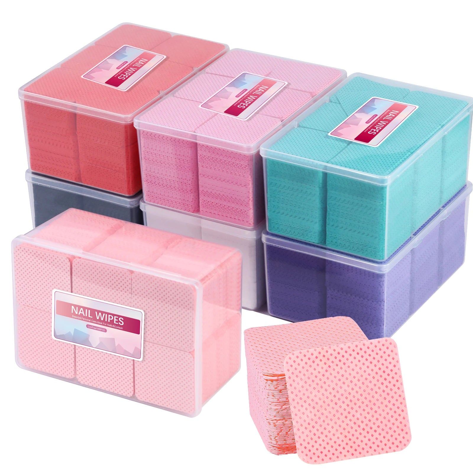 1080pcs Boxed Nail Art Lint-Free Eyelash Glue Wipes Paper Gel Polish Remover Clean Glue Cotton Pads Beauty Cleaning Tools - Smarsty