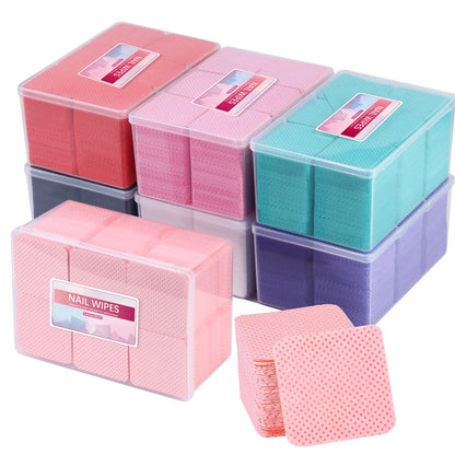 1080pcs Boxed Nail Art Lint-Free Eyelash Glue Wipes Paper Gel Polish Remover Clean Glue Cotton Pads Beauty Cleaning Tools - Smarsty
