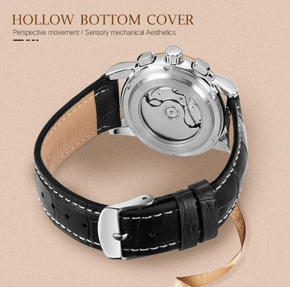 Luxury Women's Automatic Mechanical Wrist Watch with Diamond Moon Phase - Smarsty