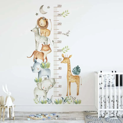 Cartoon Animal Height Ruler Wall Stickers for Kids Room - Smarsty