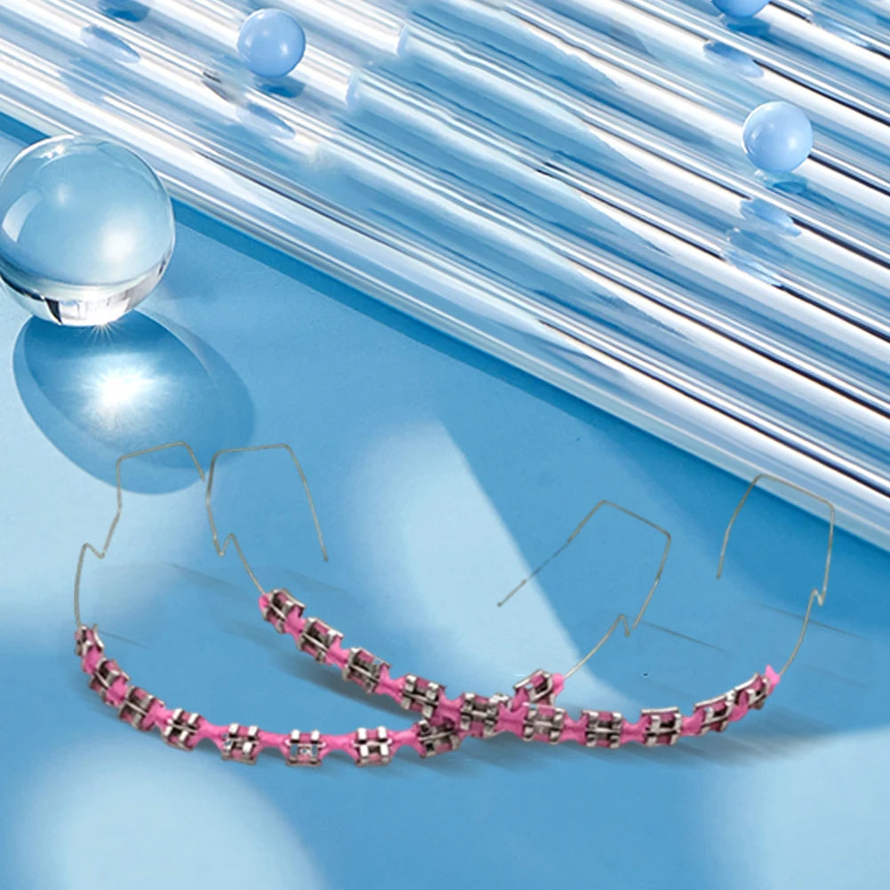 Temporary Tooth Decoration Dental Fake Braces with Metal Wires & Bracket Dental Metal Bracket Dental Tool for Tooth Decor