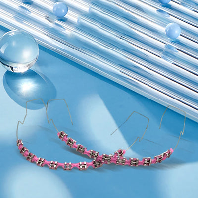 Temporary Tooth Decoration Dental Fake Braces with Metal Wires & Bracket Dental Metal Bracket Dental Tool for Tooth Decor