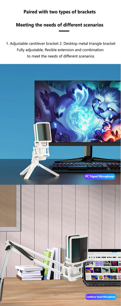 Zealsound RGB USB Gaming Microphone with Articulated Arm - Smarsty
