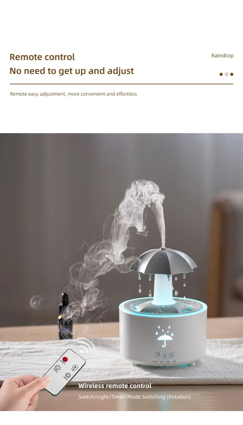 Rotating Umbrella Humidifier with Colorful Night Lights - Smarsty