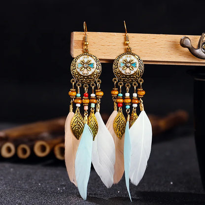 Trendy Bohemian Vintage Tassel Drop Earrings for Women - Smarsty