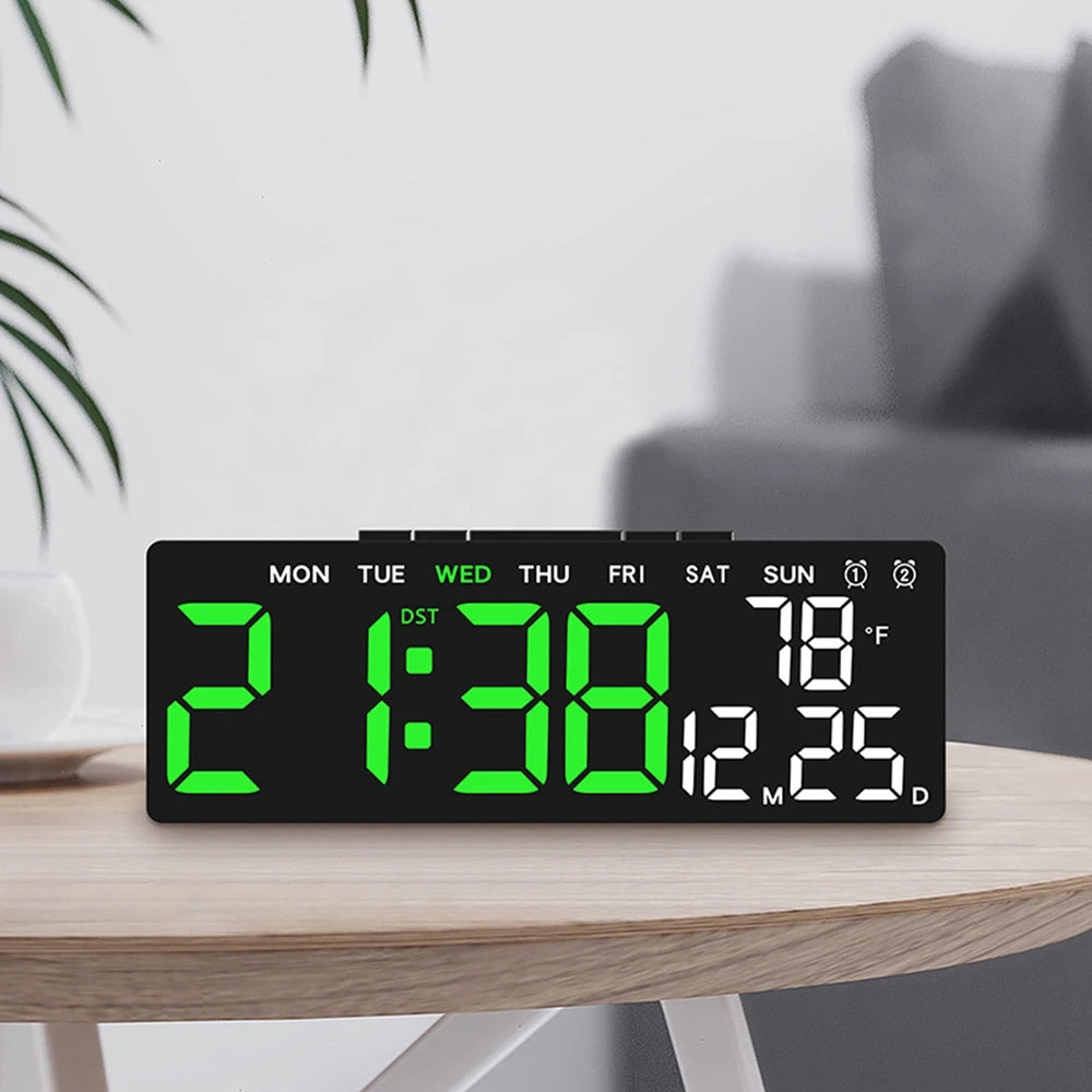 Digital LED Alarm Clock with Adjustable Brightness and Temperature Display - Smarsty