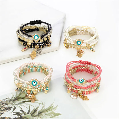 Bohemian Evil Eye Bracelet Set for Women - Smarsty