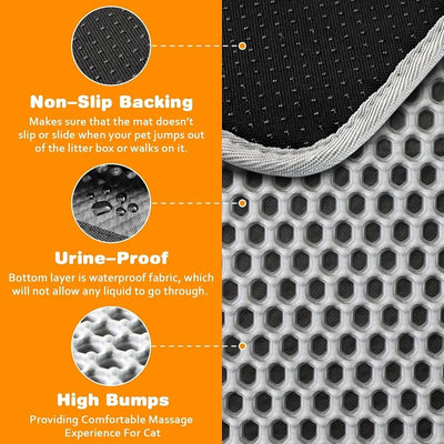 Large Waterproof Cat Litter Mat with Non Slip Design - Smarsty