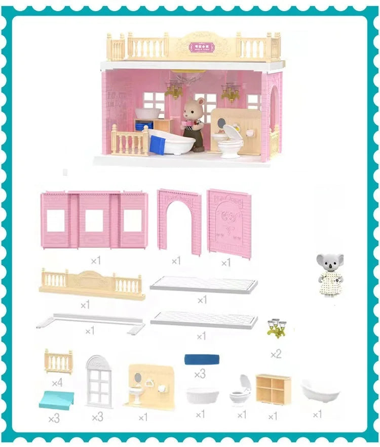 Girls kids Toys Miniature Dollhouse Furniture Shopping PlaySet DIY Family Games Supermarket Flower Store Pretend Toys by Smarsty