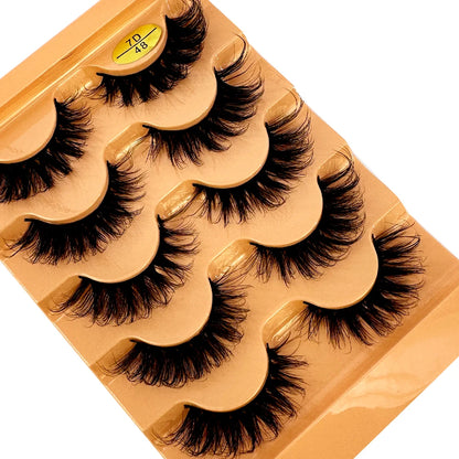 3D Natural Cat Eye False Eyelashes Fluffy Soft 5 Pairs - Smarsty