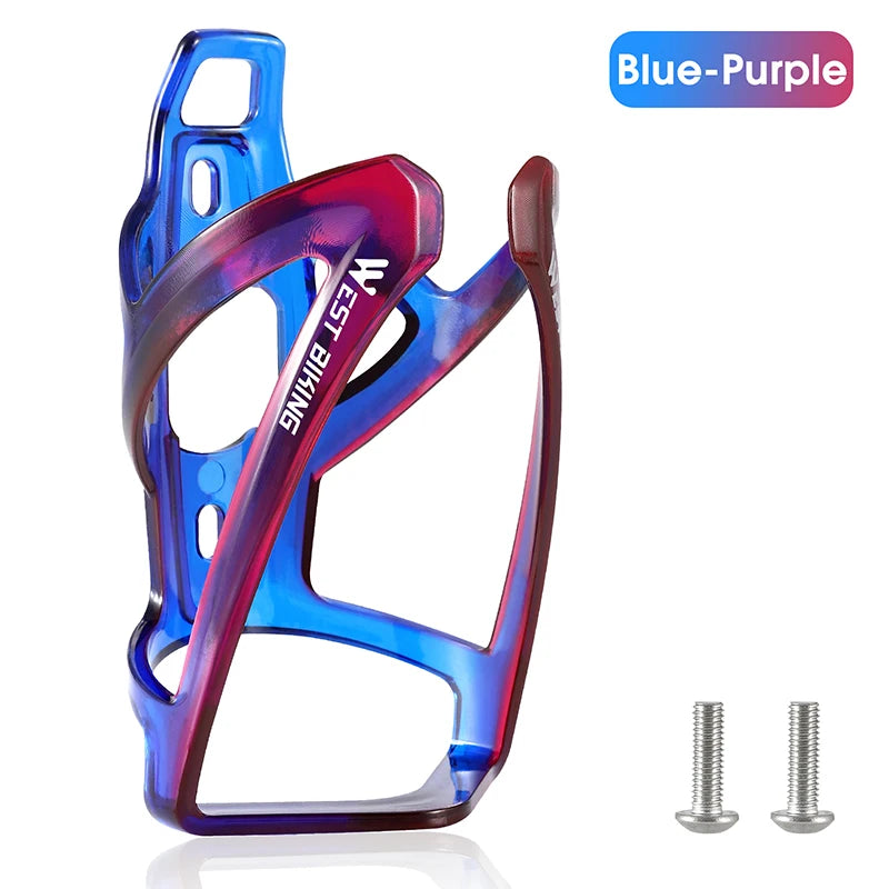 WEST BIKING Bicycle Water Bottle Cage Colorful Gradient Cycling Bottle Holder Ultralight MTB Road Bike Water Bottle Bracket - Smarsty