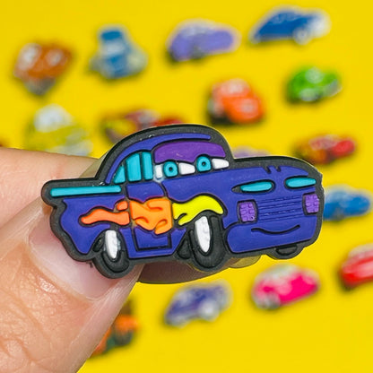1Pcs Mix Cars Luigi Ramone Lightning McQueen PVC Shoe Charms Kids Popular Buckle Decorations Fit Birthday Gifts