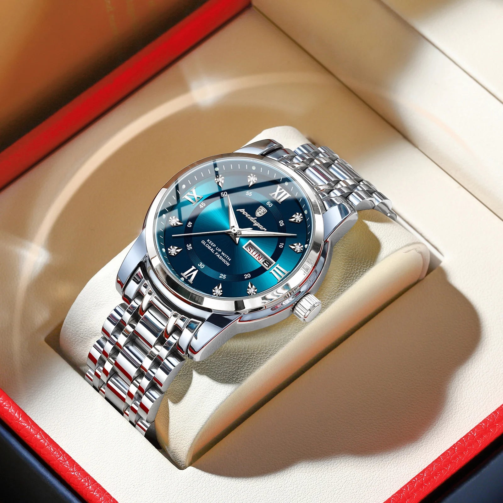 POEDAGAR Luxury Waterproof Men's Watch with Luminous Dial - Smarsty