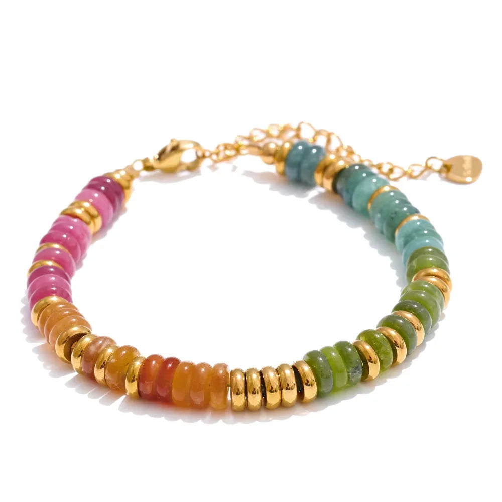 Colorful Natural Stone Beads Waterproof Bracelet for Women - Smarsty