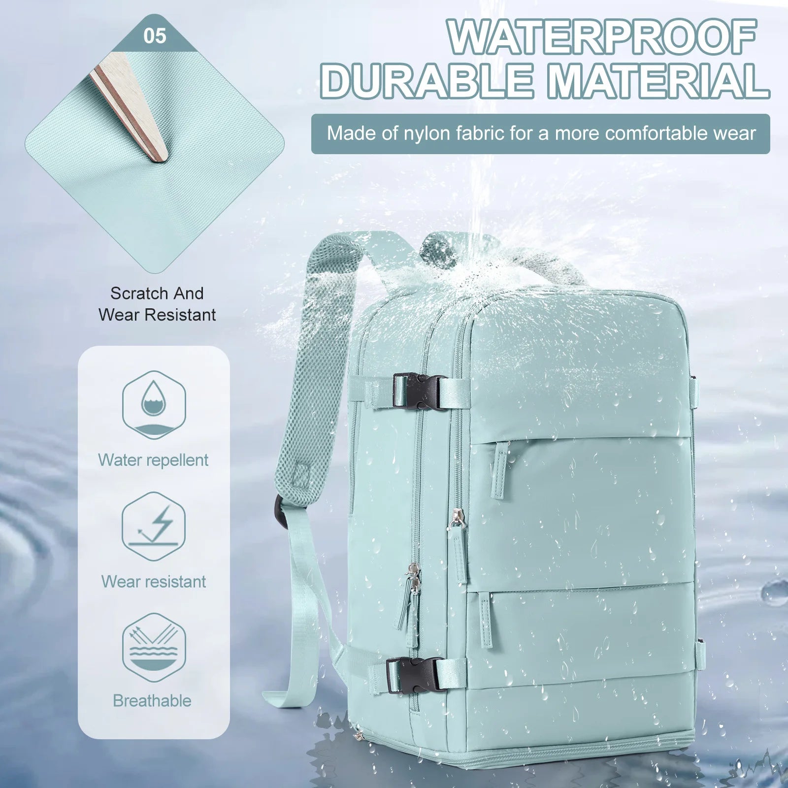 Women Men Hand Luggage Backpack Business College Laptop Travel Backpack Waterproof Carry on mochila viaje cabina avion 40x20x25 - Smarsty