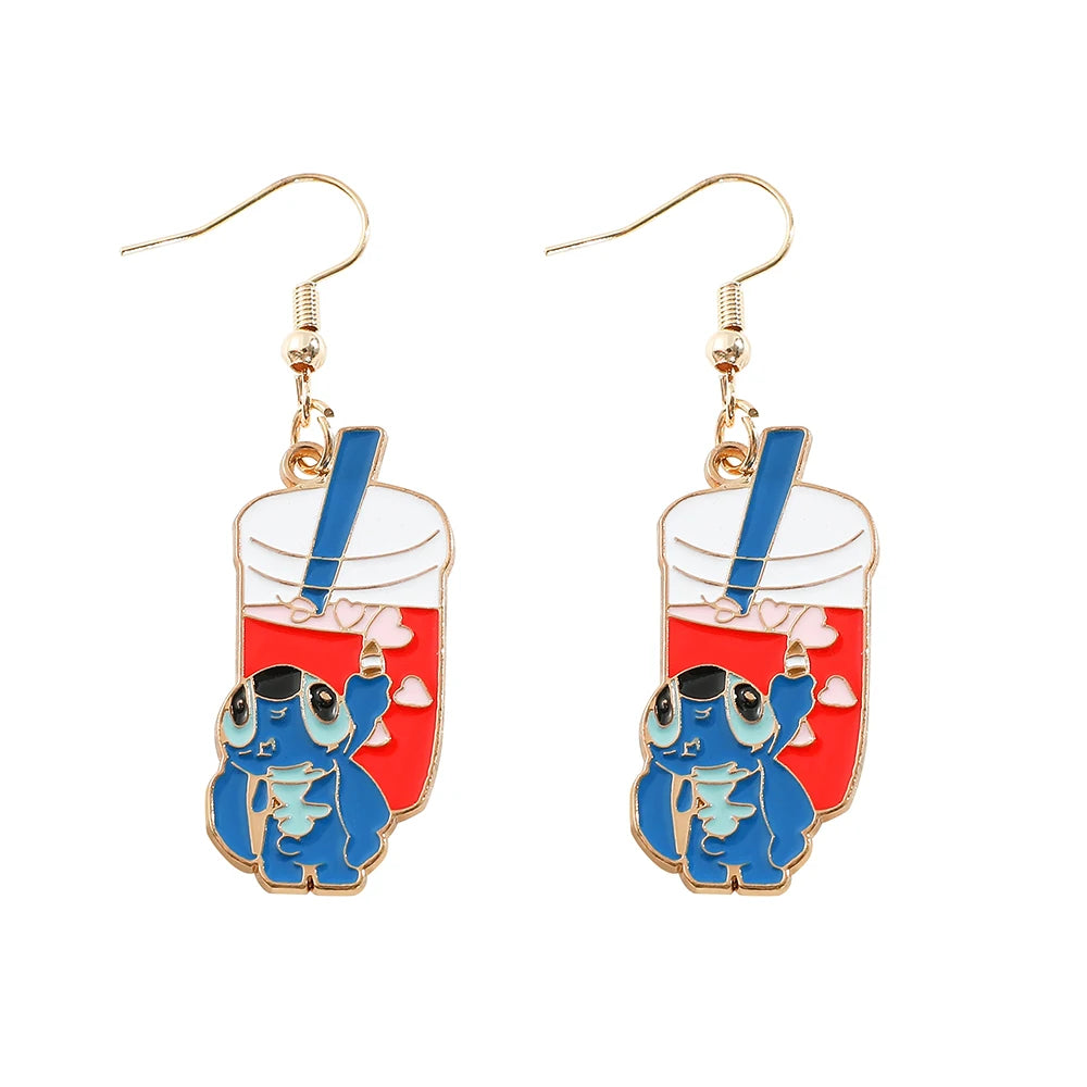 Cute Disney Stitch Flower Stud Earrings for Women and Girls - Smarsty