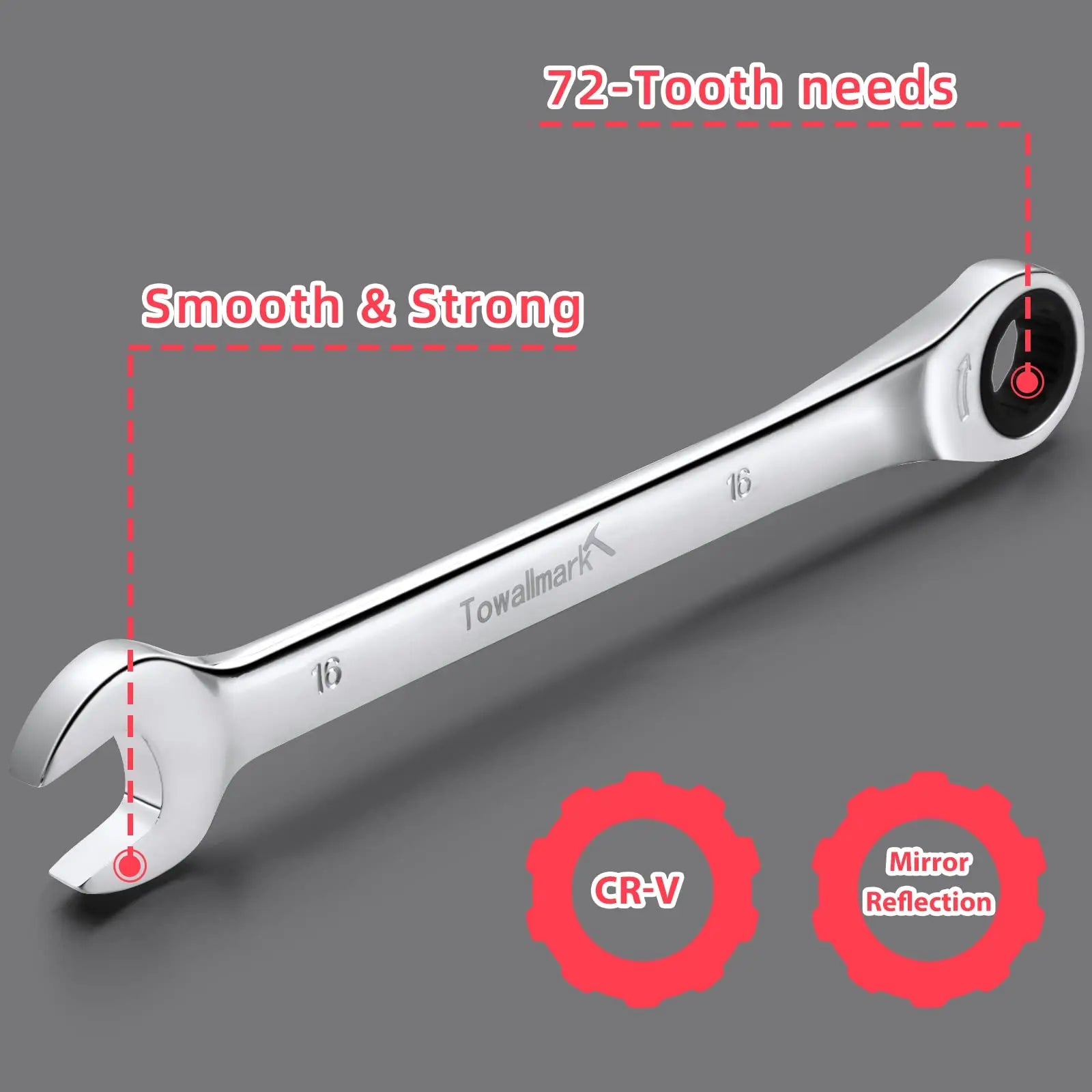 14-Piece Wrench Set, Ratcheting Wrench Set, Metric 6-19mm,Chrome Vanadium Steel with Storage Bag for truck/garage projects, etc.