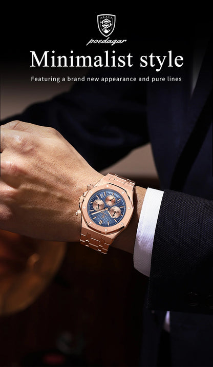 Luxury Men's Chronograph Watch with Waterproof Feature - Smarsty