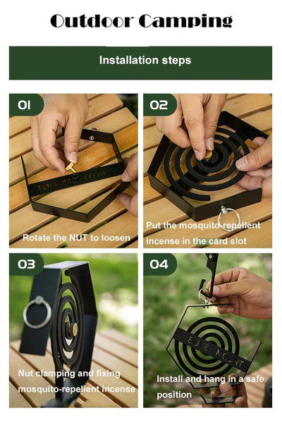 Outdoor Mosquito Coil Tray Camping Tools Tourist Hiking Mosquito Coil Holder Camping Supplies Hanging Mosquito Coil Holder by Smarsty
