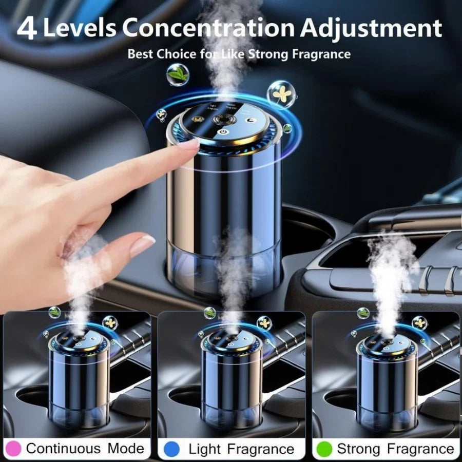 Novora Smart Car Diffuser with Starry Light and50ml Refill, - Auto Scent Air Freshener, Waterless, Auto On/Off, Lasts 180+ Days