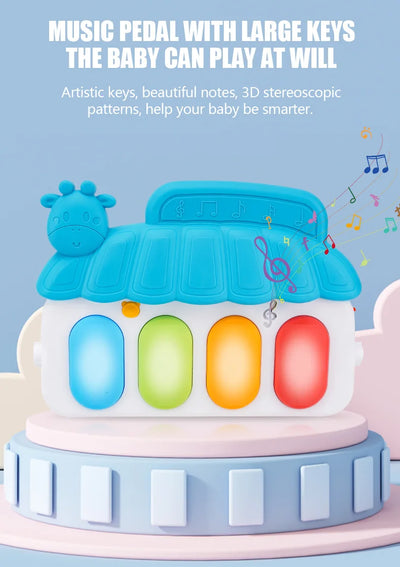 Baby Fitness Stand Music Play Gym Activity Toys Newborn Piano Crawling Blanket Pedal Game Pad Early Education 0-36 Months Gifts by Smarsty