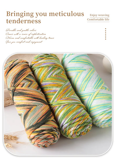 Colorful Dyed Milk Cotton Baby Sweater Yarn for DIY Projects - Smarsty