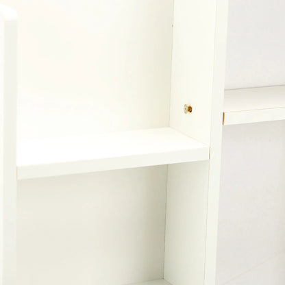 Vanity Table Dressing Table Modern Multi Functional Lighted Mirror Vanity Desk with Drawers Shelves Padded Stool for Bedroom