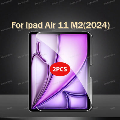 2Pcs Tempered Glass Screen Protector For ipad Pro Air 13 11 2024 M4 M2 Air 5 4 Pro 12.9 11 M3 M5 2025 Film - Smarsty