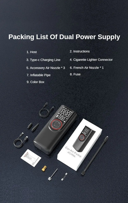 Portable Cordless Tire Inflator Pump Fast Inflate Car Bike - Smarsty