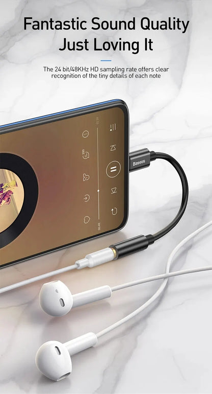 Baseus Type C to 3.5mm Audio Adapter for Headphones - Smarsty